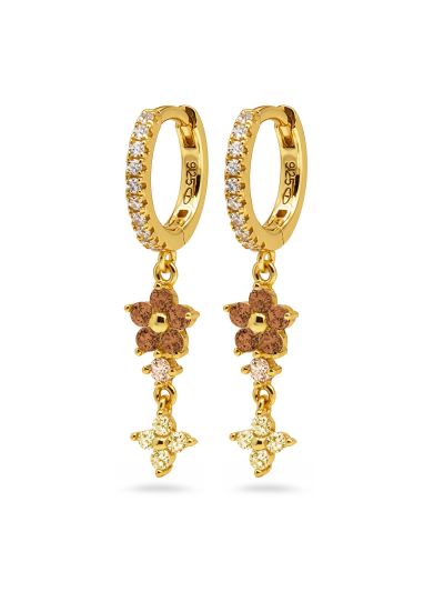 Hinged Hoops Olivia Zirconia Flower Citrien