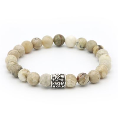 Silver Bead Ivory 8MM