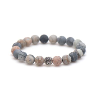 Dusty Blue Silver Bead 10MM