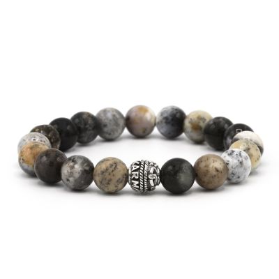 Moss Silver Round Logo Bead 10MM