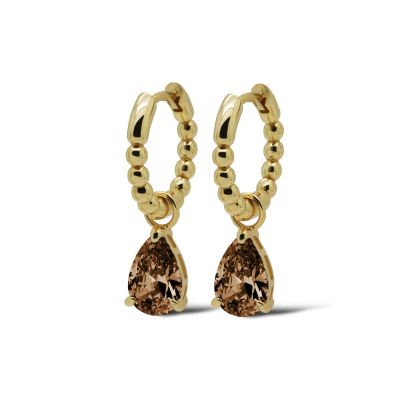 Hinged Hoops Zirconia Anna Chocolat