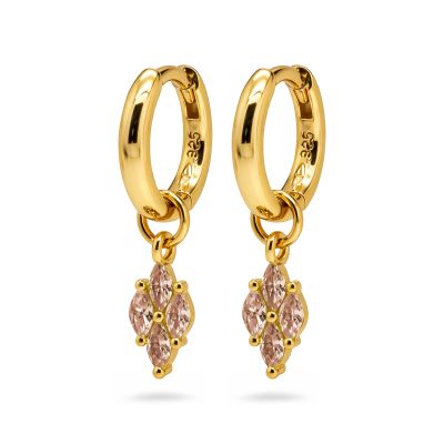 Hinged Hoops Evi Zirconia Caramel