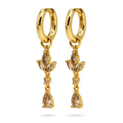Hinged Hoops Nina Zirconia Caramel