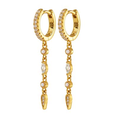 Hinged Hoops Aerin Zirconia Pearl