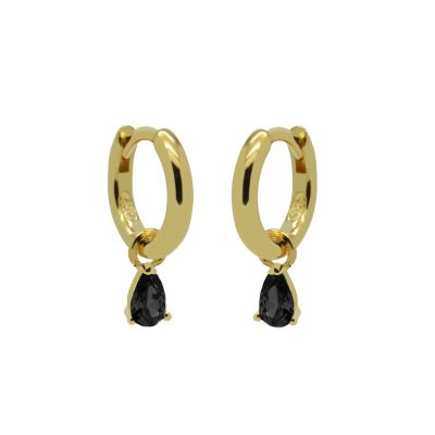 Hinged Hoops Symbols Hanging Drop Black
