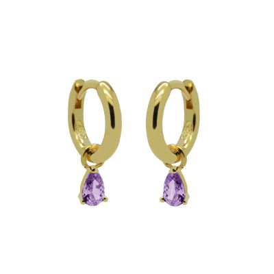 Hinged Hoops Symbols Hanging Drop Lavender