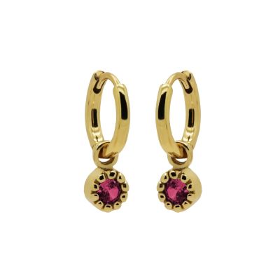 Hinged Hoops Elodie Ruby Red