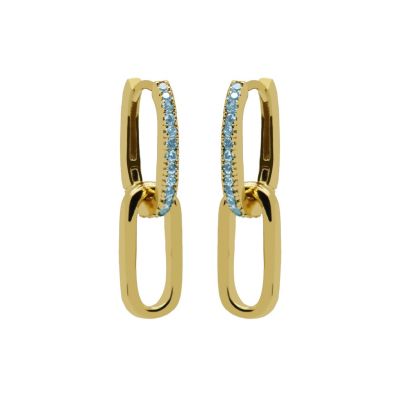 Hinged Hoops Densely Zirconia Light Blue