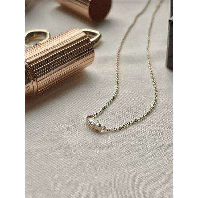 Necklace Single Zirconia Oval
