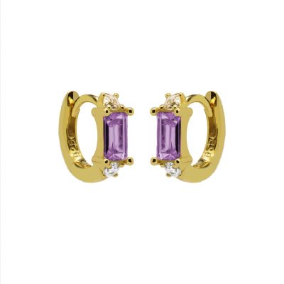 Hinged Hoops Mira Zirconia Lavender