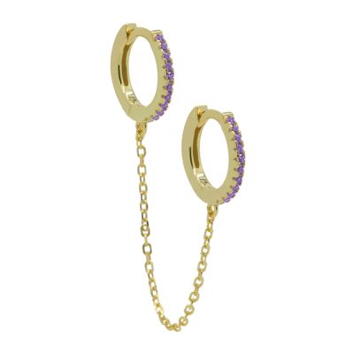 Hinged Hoops Double In Chains Lavender