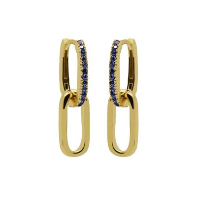 Hinged Hoops Densely Zirconia Blue