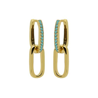 Hinged Hoops Densely Zirconia Turquoise