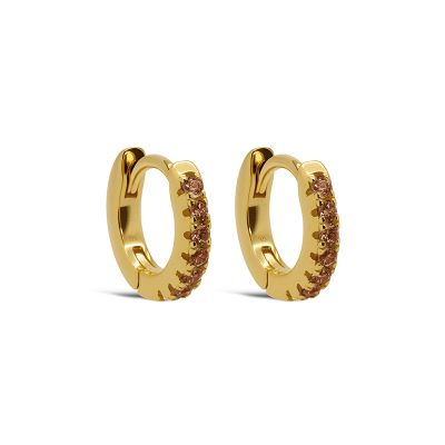 Hinged Hoops Zirconia Beau 10MM Caramel