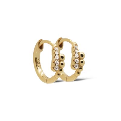 Hinged Hoops Dots Erina 12MM