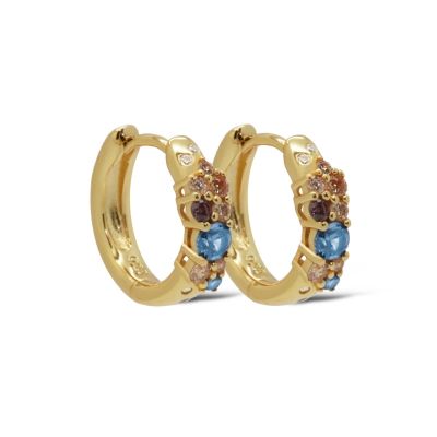Hinged Hoops Nira Zirconia 12MM Light Blue 