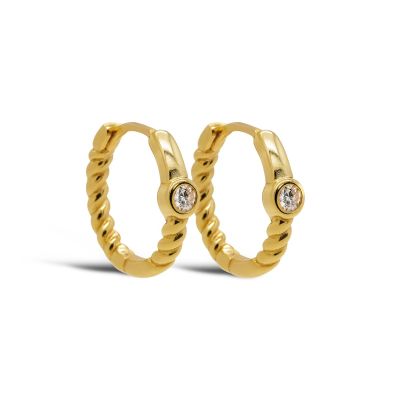 Hinged Hoops Lilow Single  Zirconia 12MM