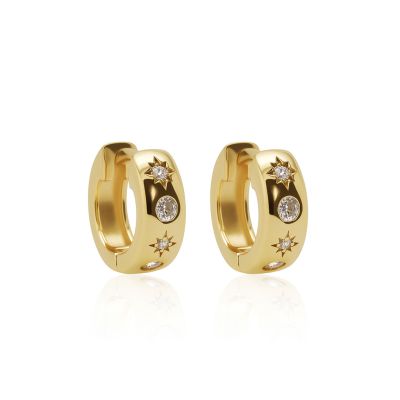 Hinged Hoops Zirconia Calia Star 12MM