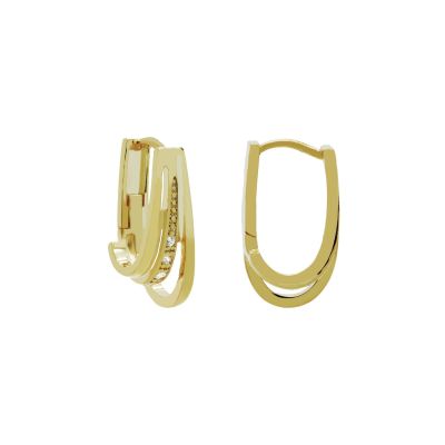 Hinged Hoops Zirconia triple row zirconia