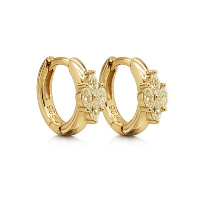Hinged Hoops Zirconia Keet Citrien 12MM