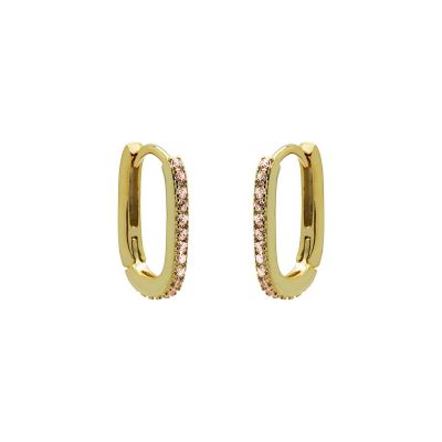 Hinged Hoops Zirconia Square Champaign