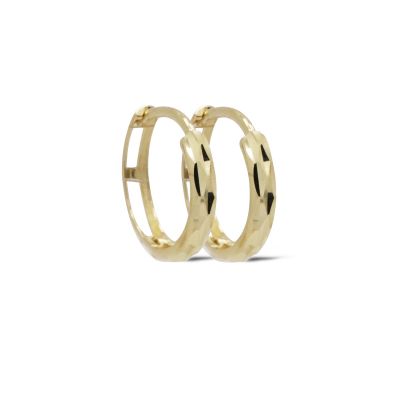 14 KARAAT GOUDEN Gehamerde Oorringen JUNA 12MM