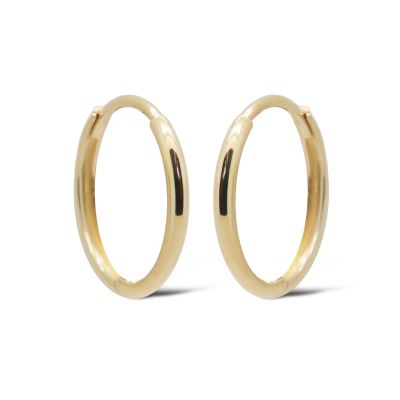 14 KARAAT GOUDEN Basis Oorringen LENA 15MM