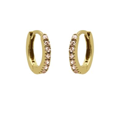 Hinged Hoops Zirconia Champaign 13MM