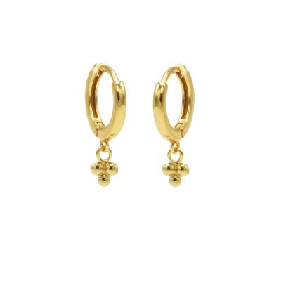 Hinged Hoops Triple Dots