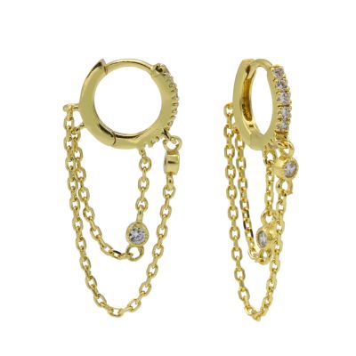 Hinged Hoops Pleun Double Chain