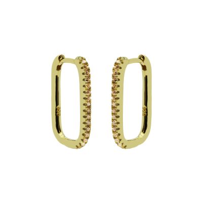 Hinged Hoops Zirconia Square 20MM Champaign