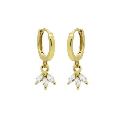 Hinged Hoops Triple Flower
