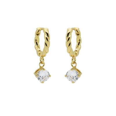 Hinged Hoops Twisted Single Zirconia