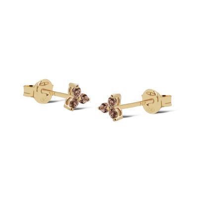 Zirconia Symbols Triple Flower Chocolat