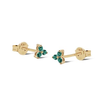 Zirconia Triple Flower Teal Blue