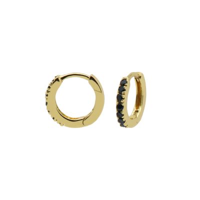 Hinged Hoops Zirconia Black 13MM